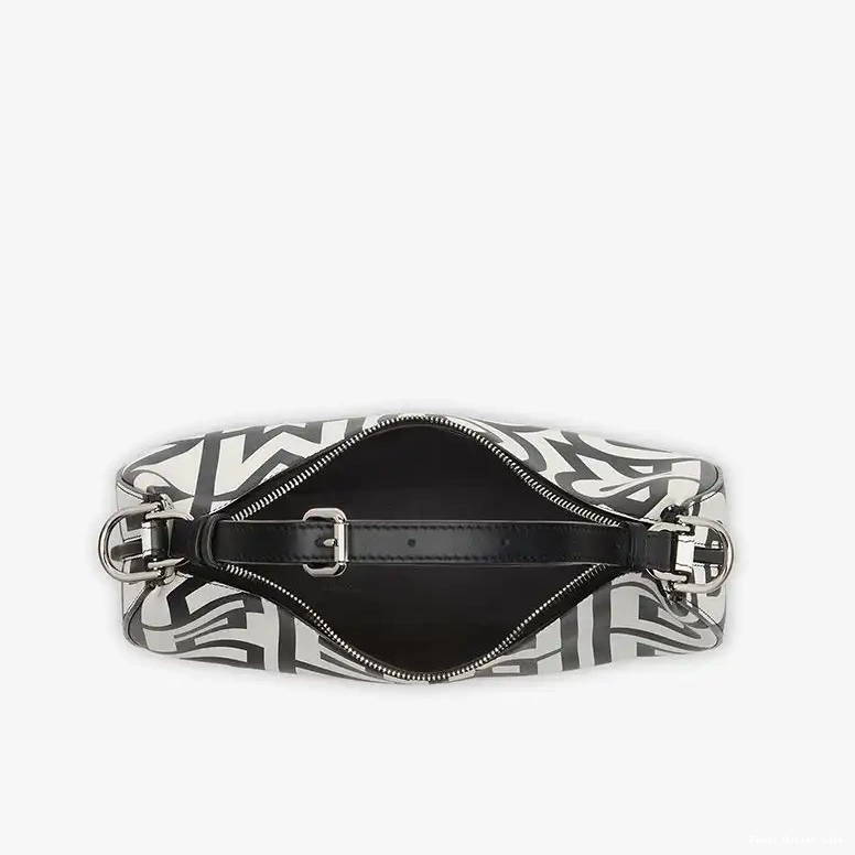 Cheap In Fendigraphy Black Roma Fendi White Leather Hobo Capsule Small Fendi Bag 0625